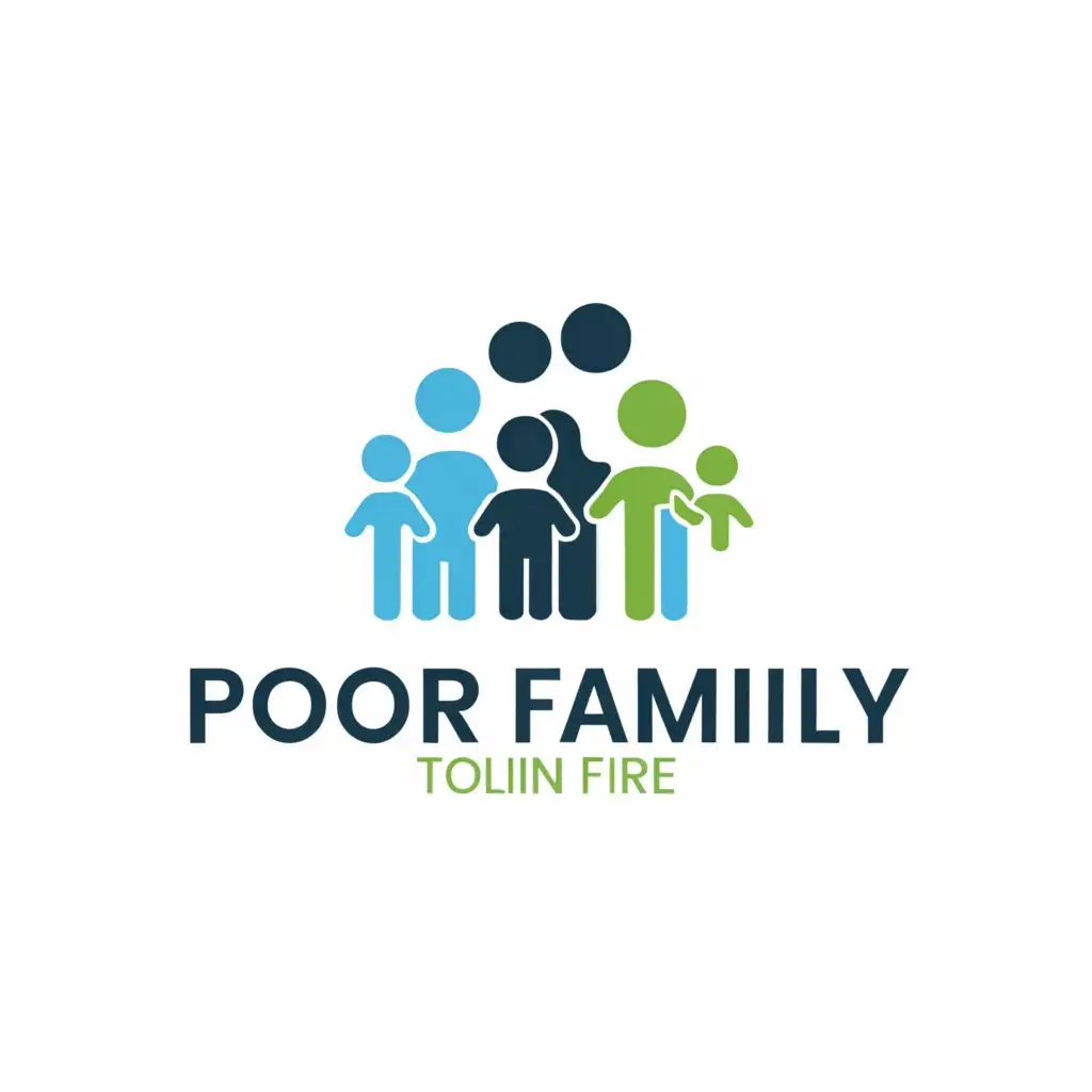 a logo design,with the text "Poor family", main symbol:Poor family,Moderate,be used in Internet industry,clear background