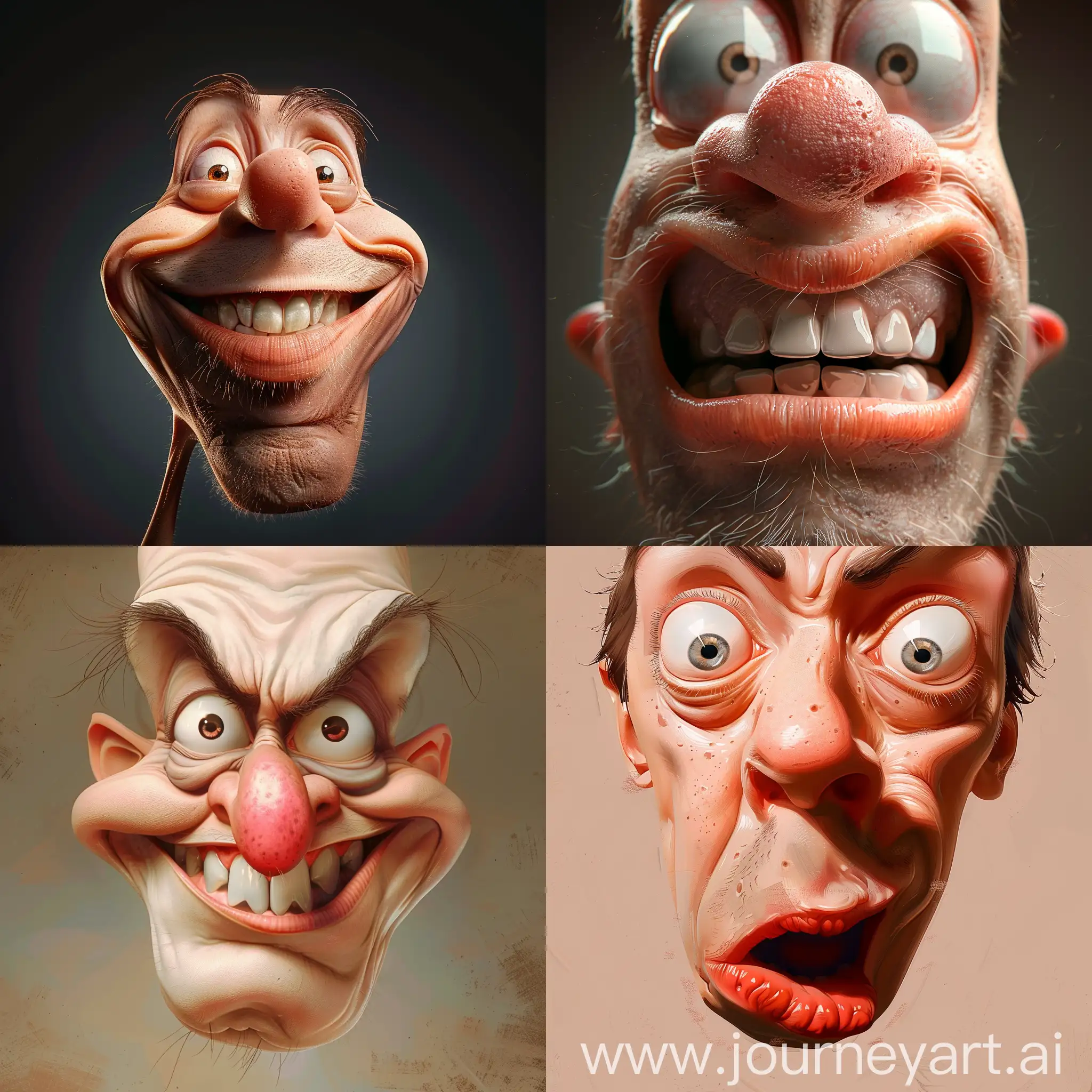 photorealistic image of funny face