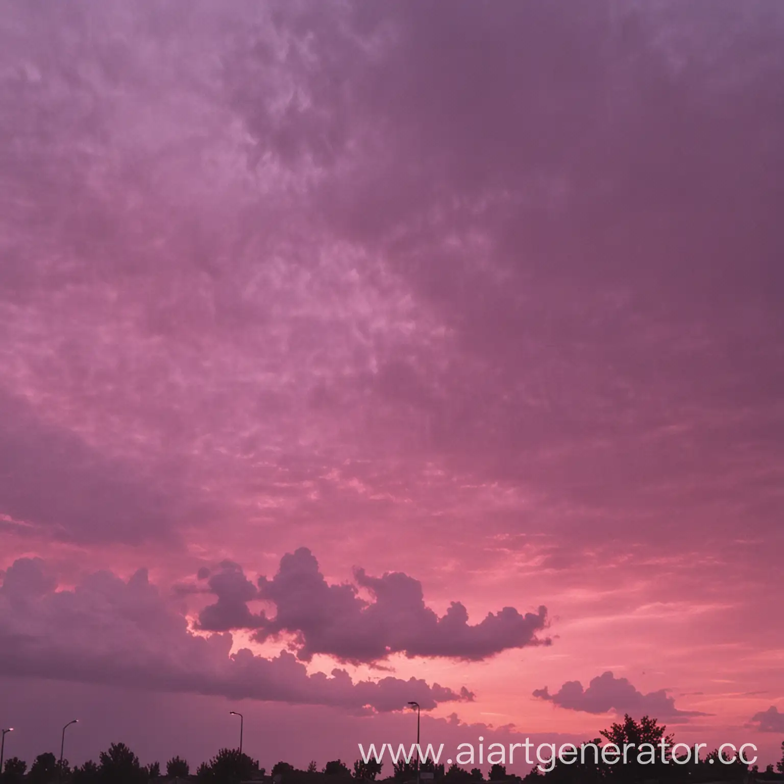 Pink-Cloudy-Evening-Sky-After-Rain-with-VHS-Effect