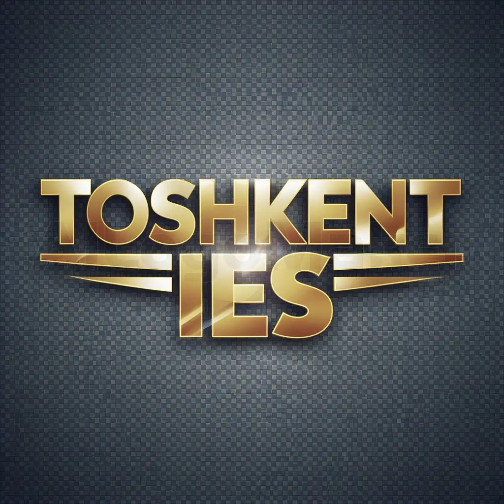 a logo design,with the text "Toshkent IES", main symbol:golden letters, golden glow, transparent background, png format,Moderate,be used in Energetika industry,clear background