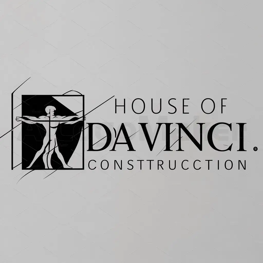 a logo design,with the text "House of Da Vinci", main symbol:Leonardo da Vinci,Moderate,be used in Construction industry,clear background