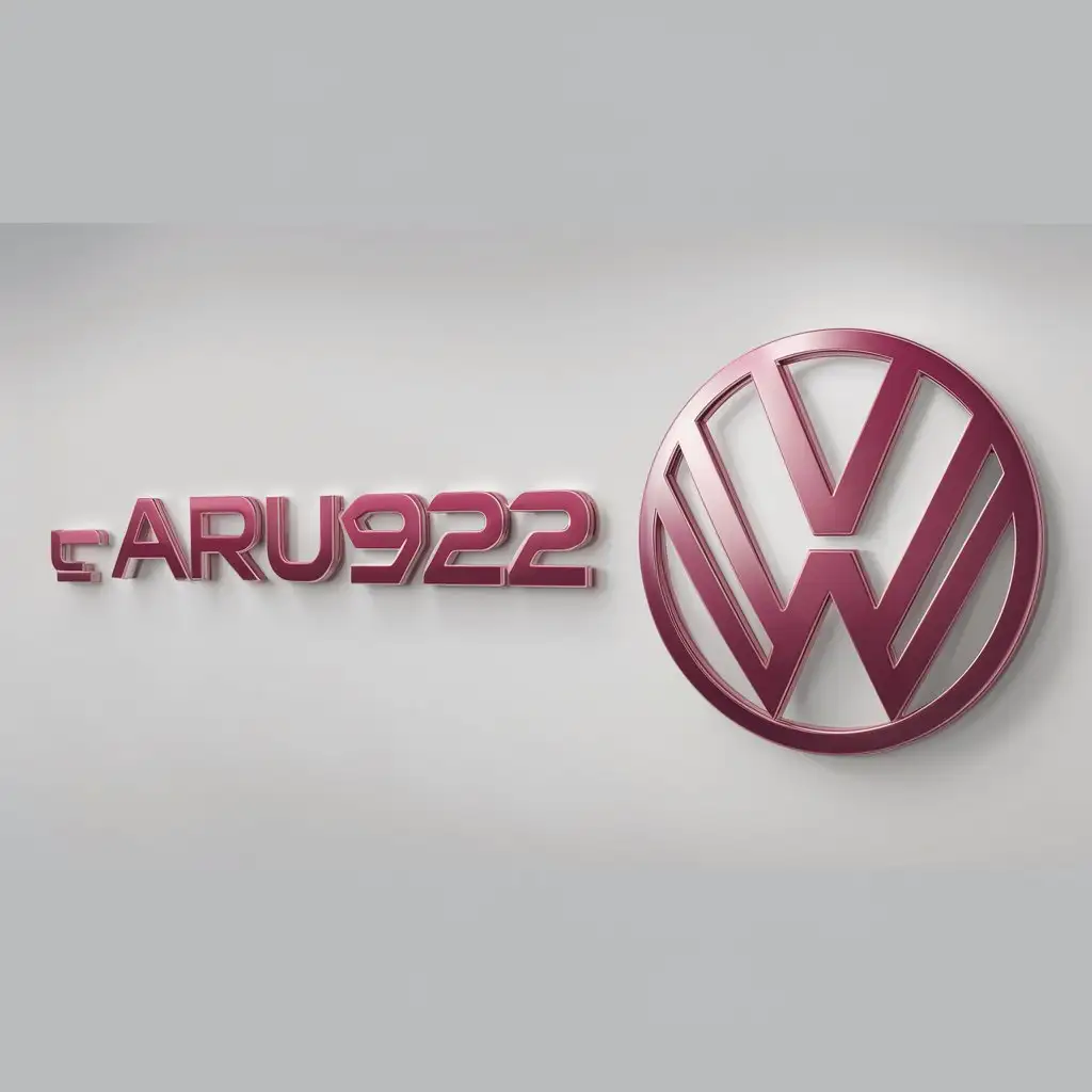 a logo design,with the text "_ARU922", main symbol:Volkswagen I will explain but it will be pink,Moderate,be used in Automotive industry,clear background