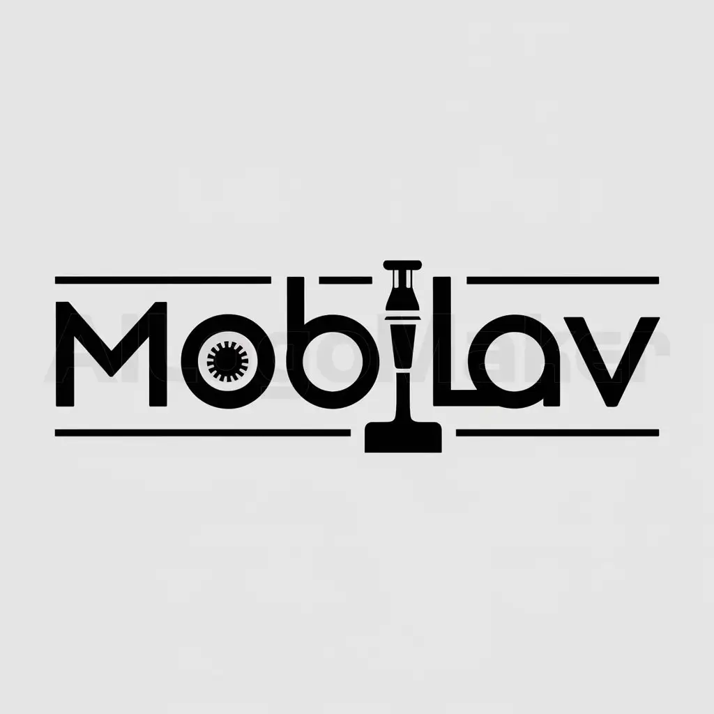 a logo design,with the text "MobiLav", main symbol:Aspirateur,Moderate,be used in propreté industry,clear background
