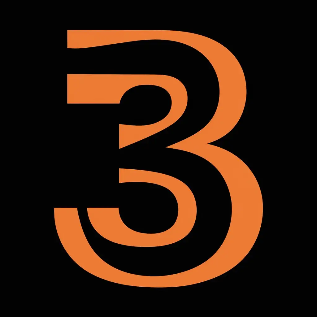 Black-and-Orange-Icon-with-Number-3-and-Letter-S