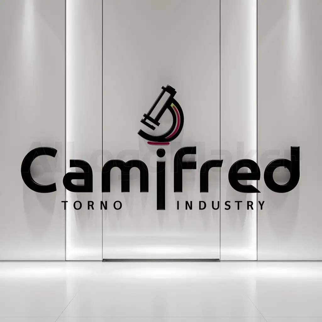 a logo design,with the text "CAMIFRED", main symbol:mricrometro,Moderate,be used in TORNO industry,clear background