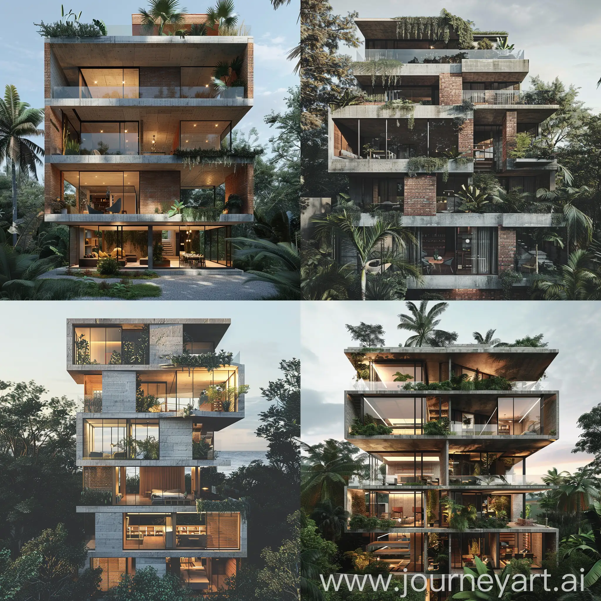 Minimalist-11Level-Residential-Building-Design-with-Ocean-and-Jungle-Backdrop