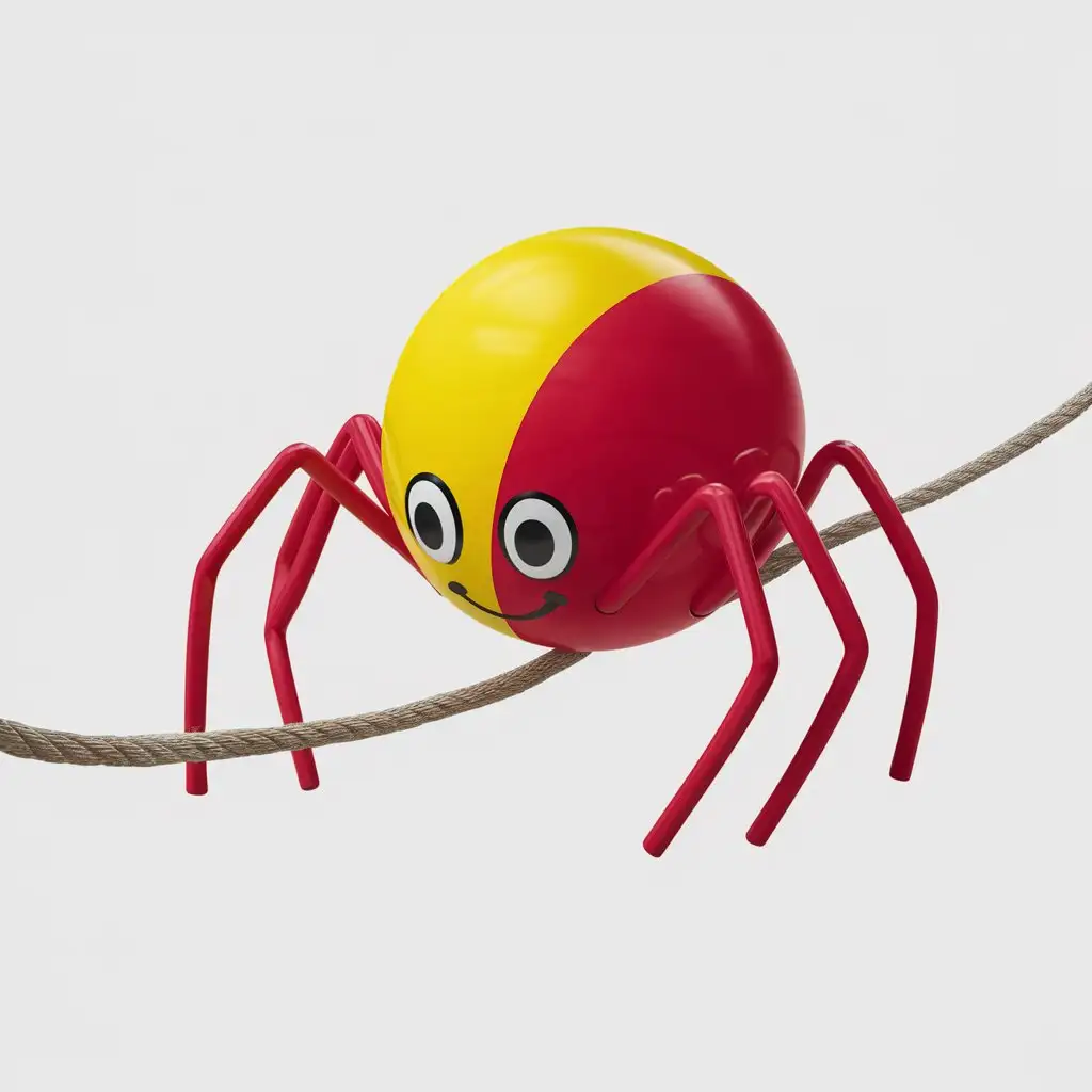 нарисуй яркий воздушный шарик на веревочке, в виде головы человека паука ,в минималистичном 3 д стиле