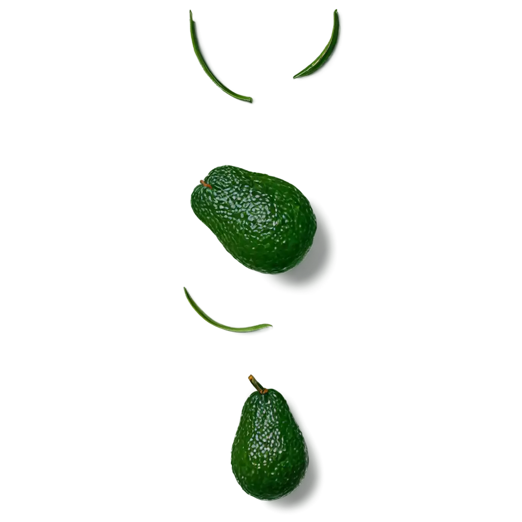 a top view of avocado with shadow