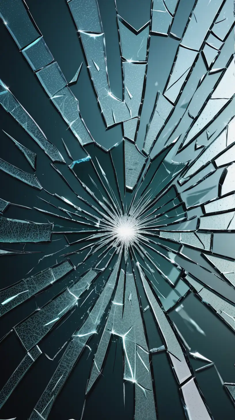Abstract Shattered Glass Pattern with Radiating Cracks