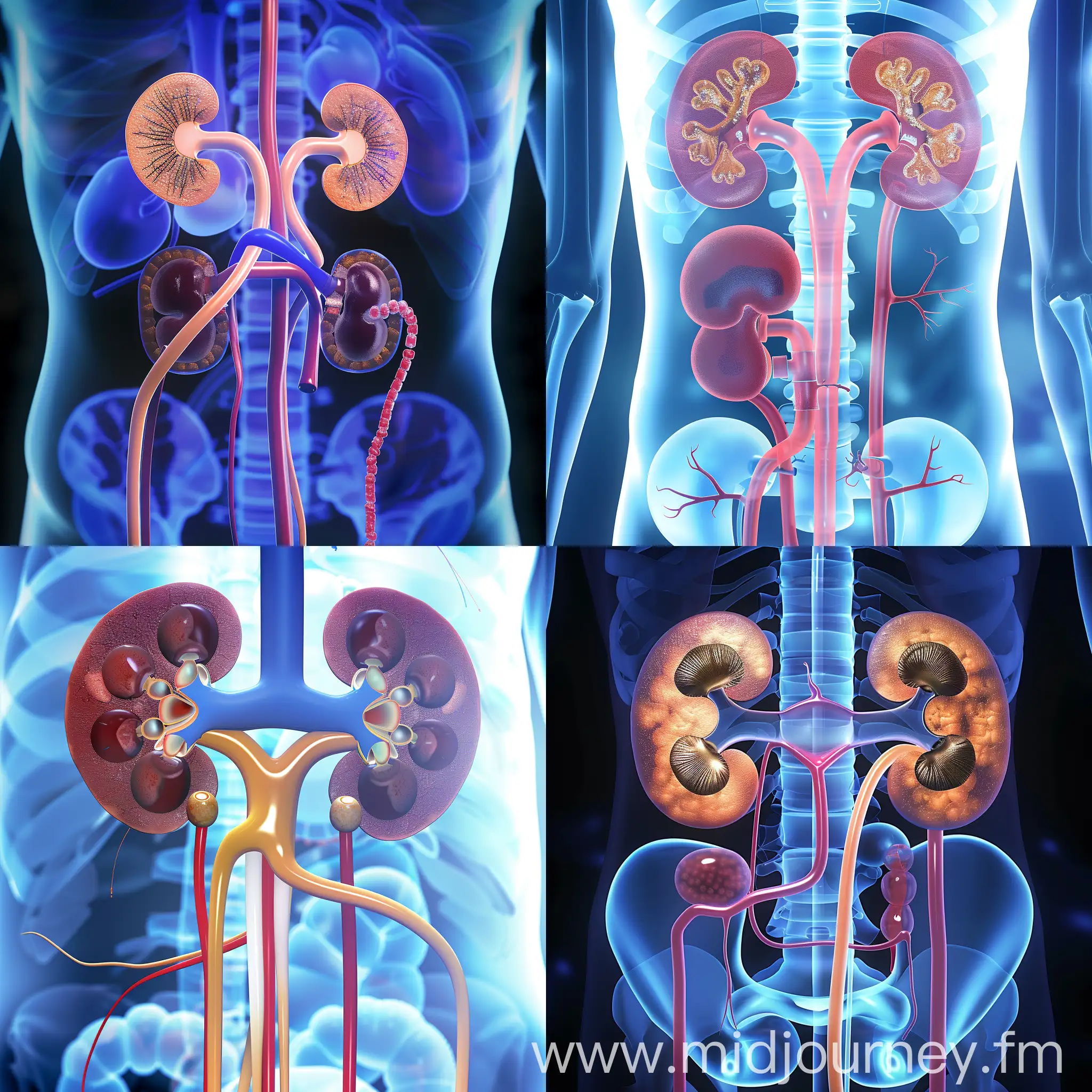 Nephrology Medical Equipment on Blue Background | JourneyArt