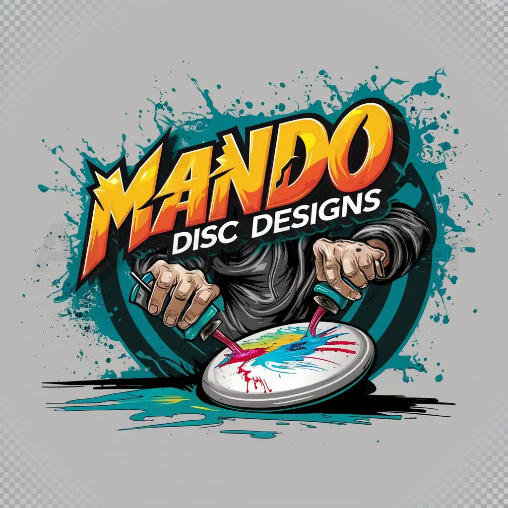 LOGO-Design-for-Mando-Disc-Designs-Graffiti-Artistry-in-Vibrant-Colors