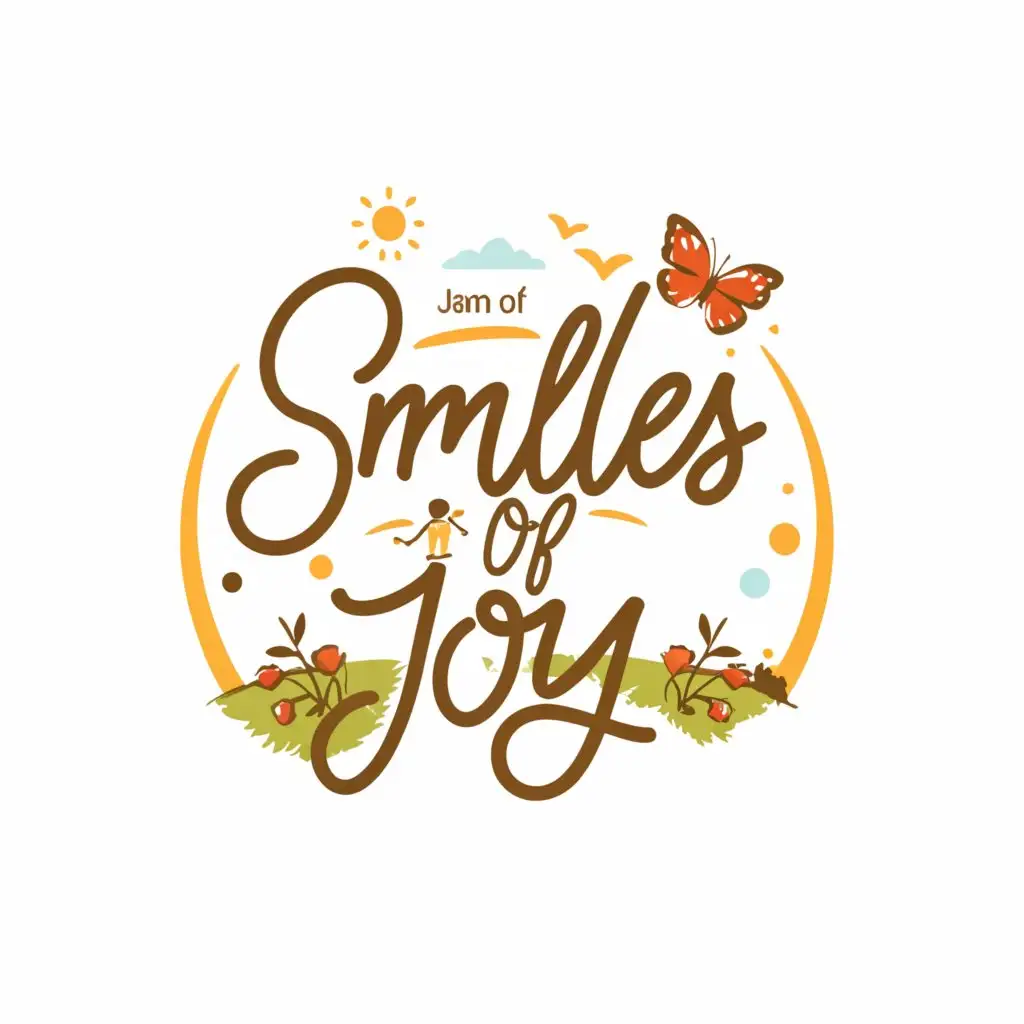LOGO-Design-For-Smiles-of-Joy-Playful-Butterflies-and-Bicycles-in-a-Sunlit-Field