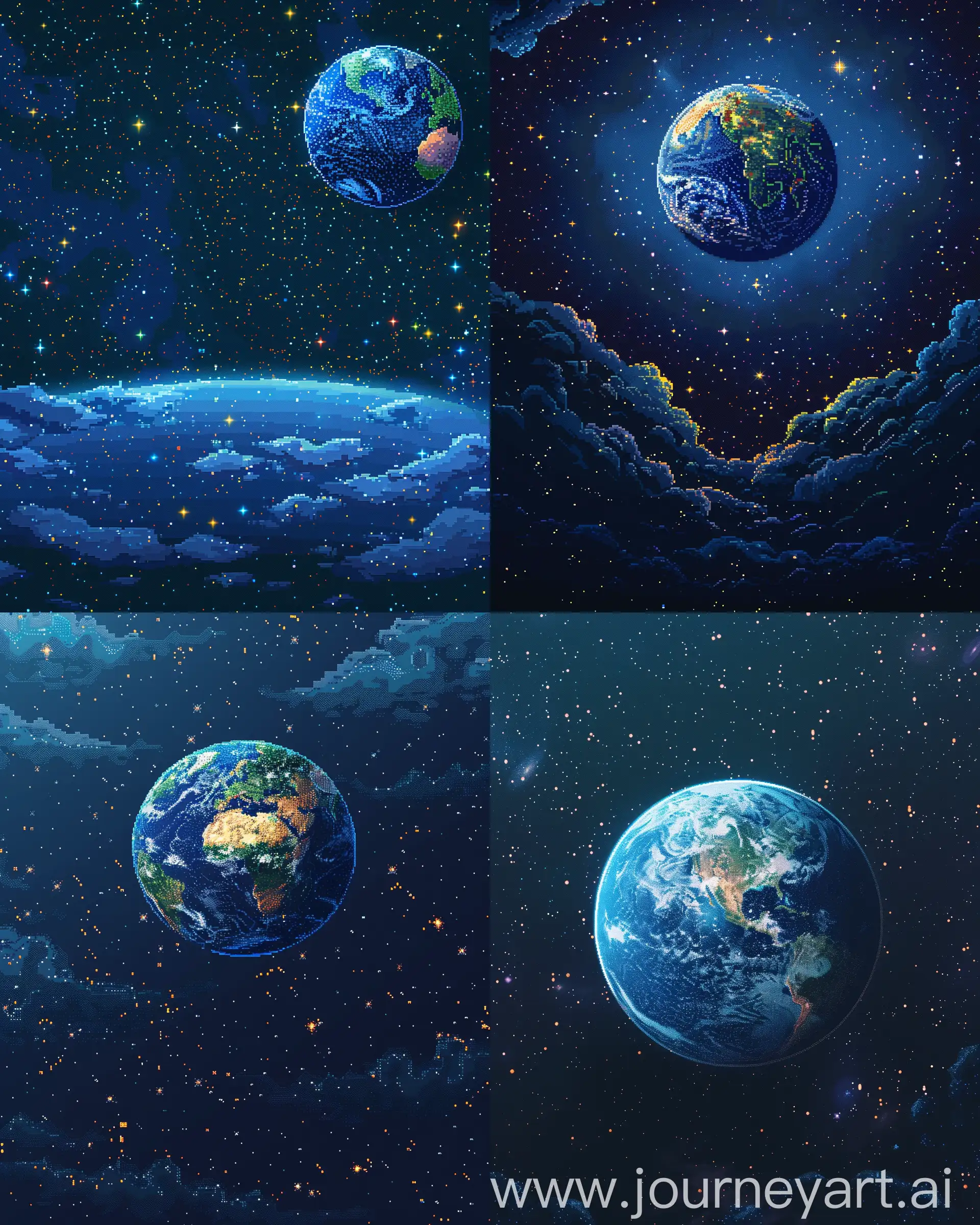 Earth-Pixel-Art-Animation-Serene-Space-Scene-with-Nostalgic-8Bit-Aesthetic
