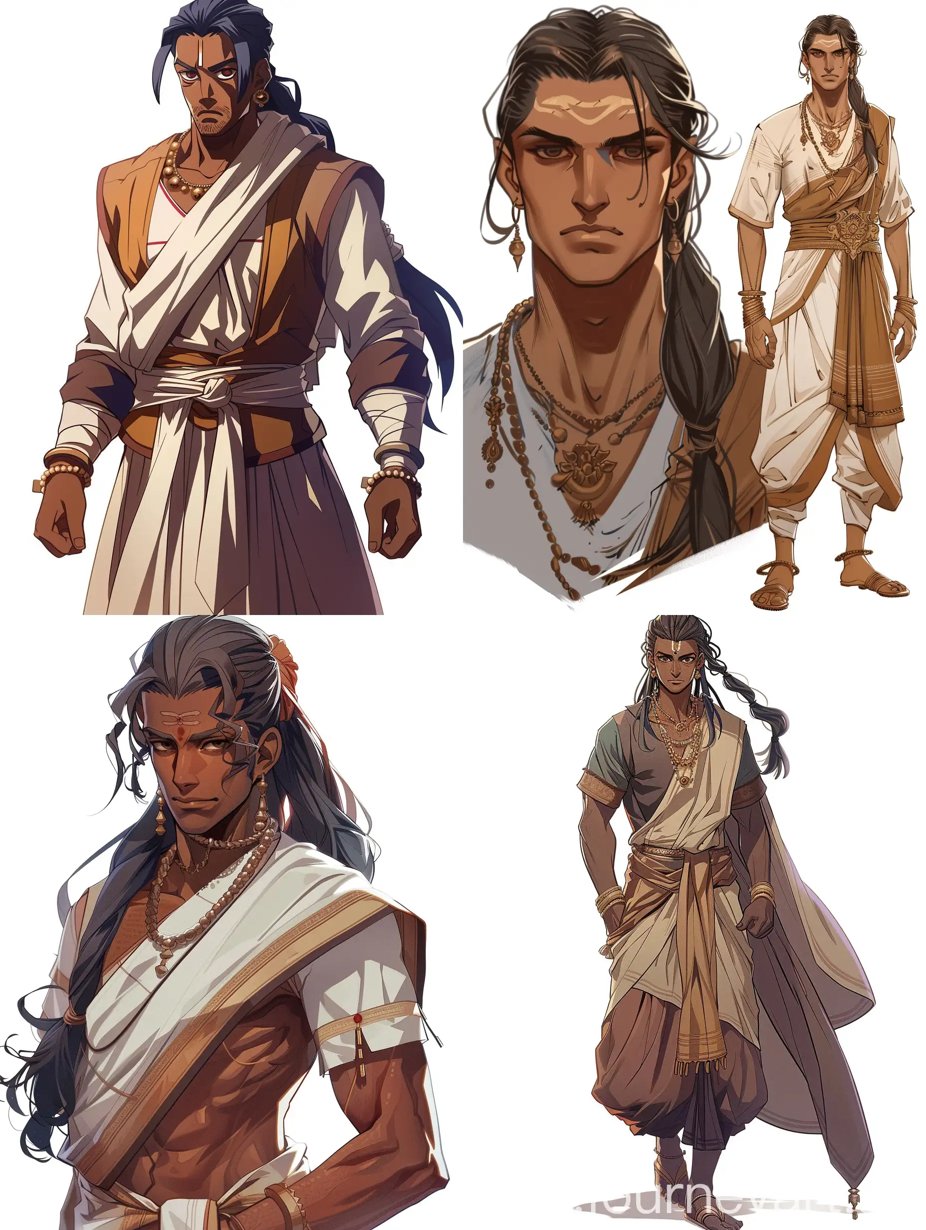 Swarthy-Indian-Man-in-Traditional-Costume-Character-Design-for-Visual-Novel-Kali-Cry-of-Darkness