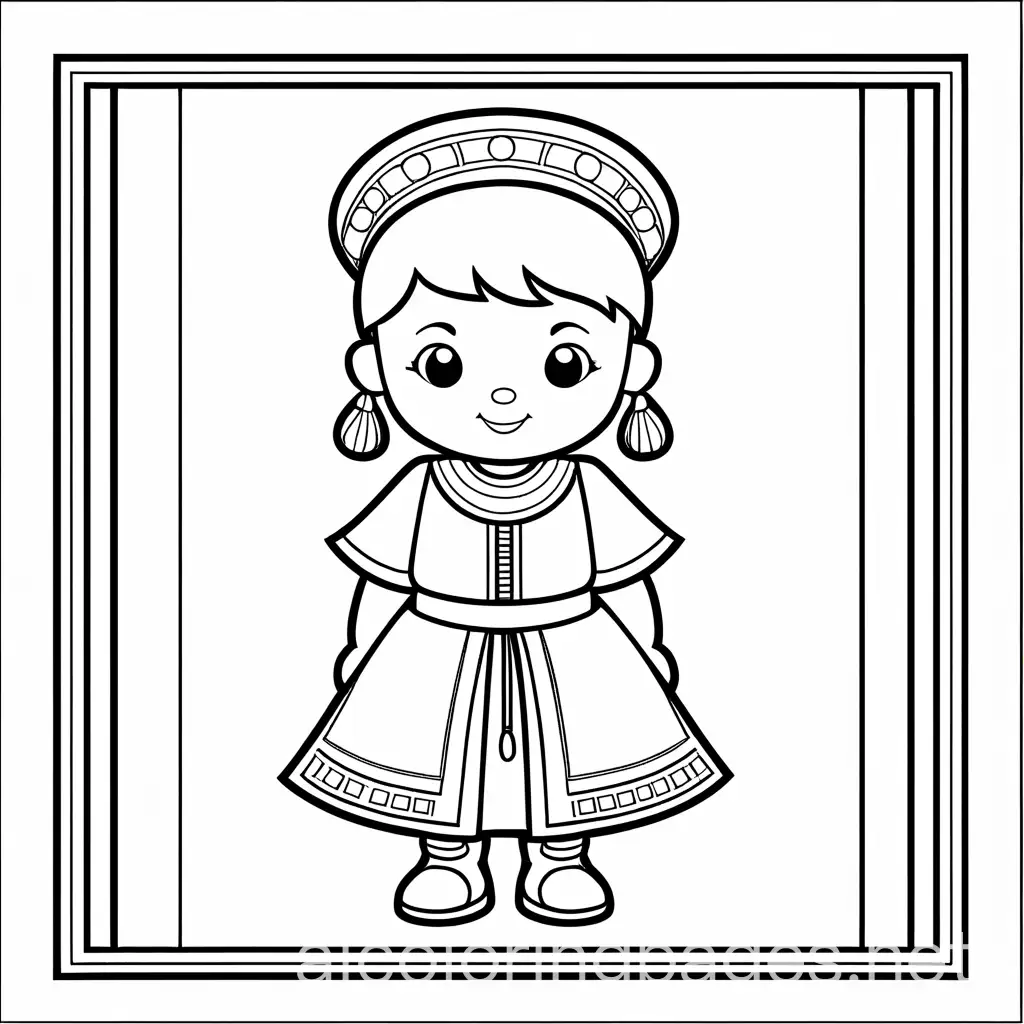 zulu kid being generous with friends: coloring pages, Coloring Page, black and white, line art, white background, Simplicity, Ample White Space. The background of the coloring page is plain white to make it easy for young children to color within the lines. The outlines of all the subjects are easy to distinguish, making it simple for kids to color without too much difficulty