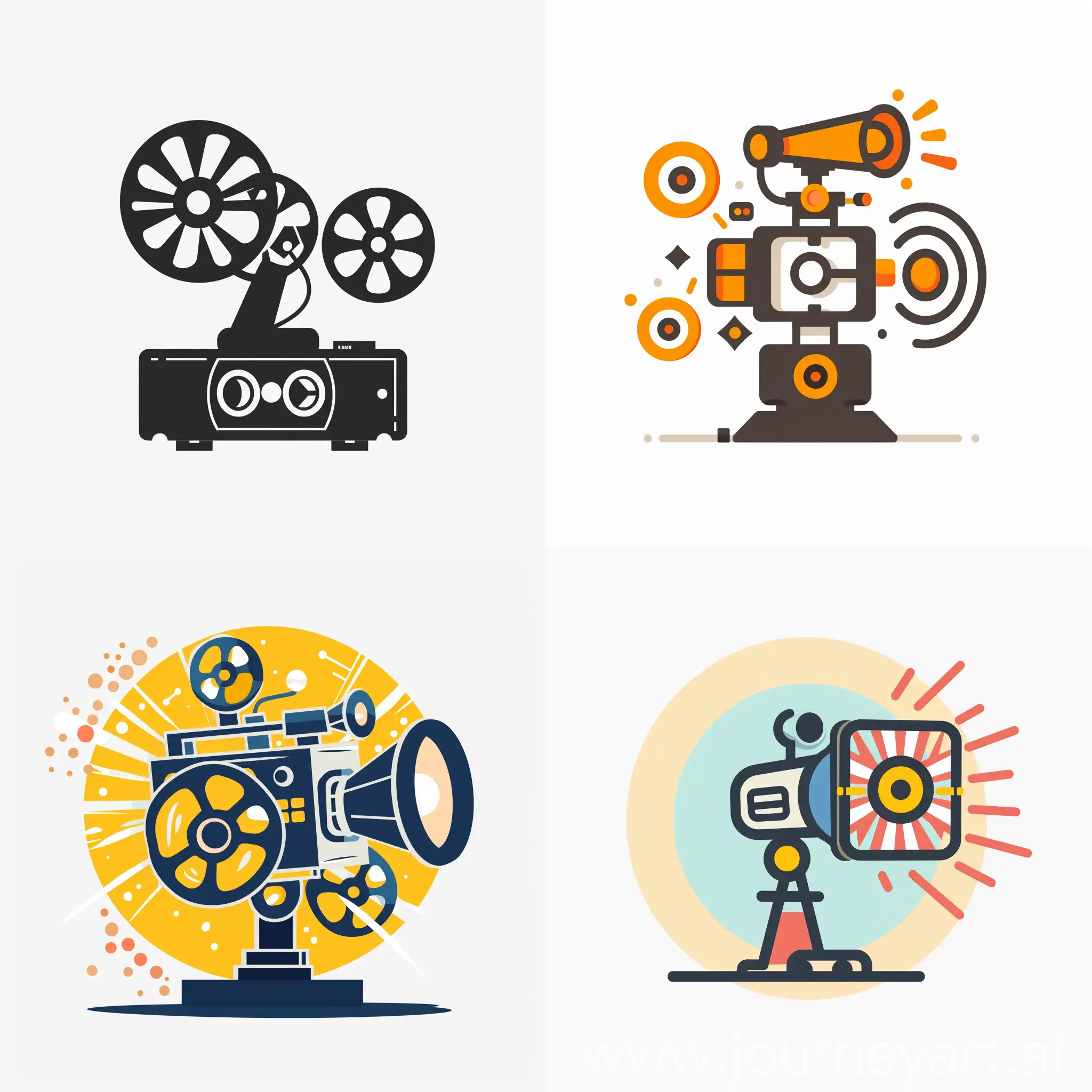 Movie projector icon for logo business