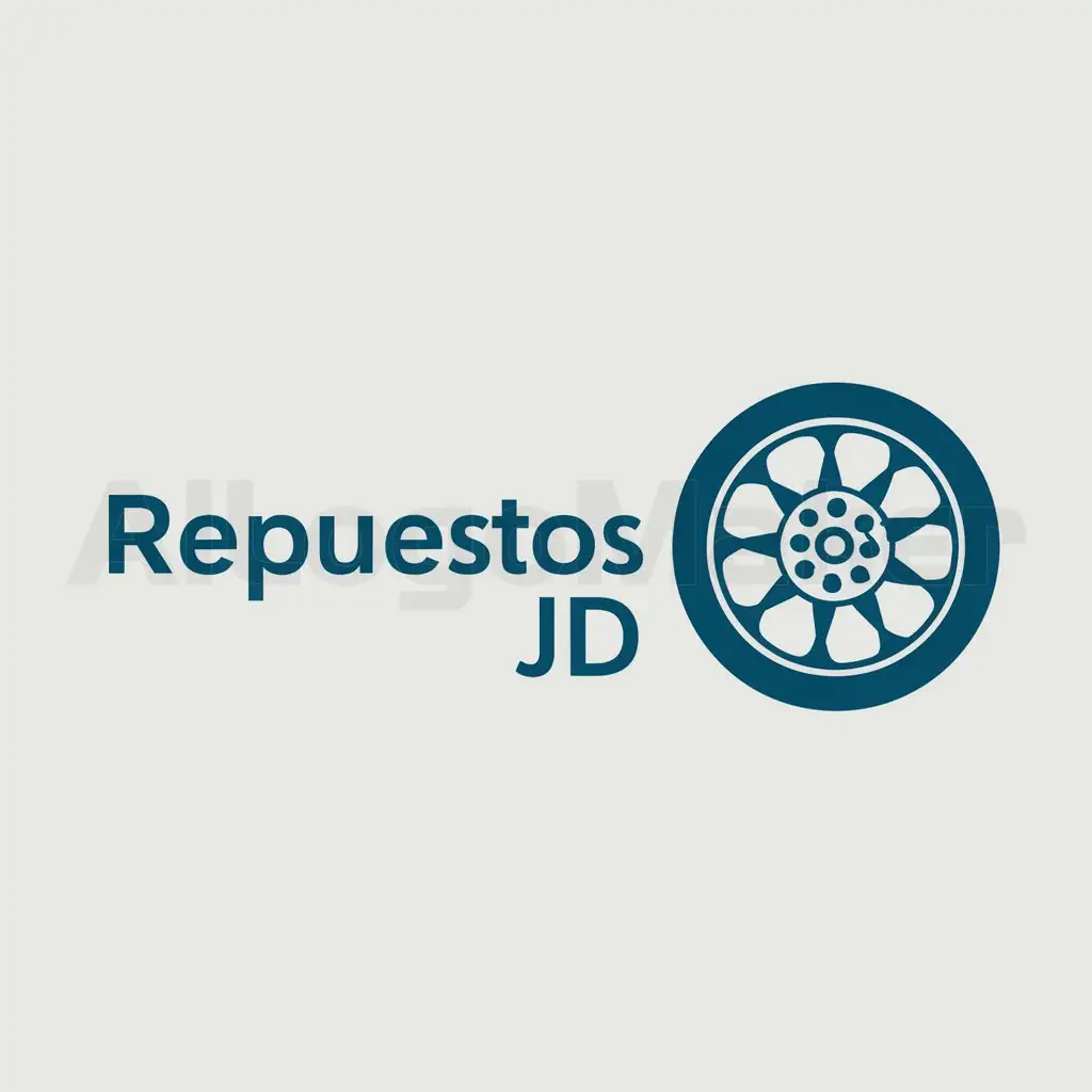 a logo design,with the text "Repuestos JD", main symbol:repuestos de carros,Moderate,clear background