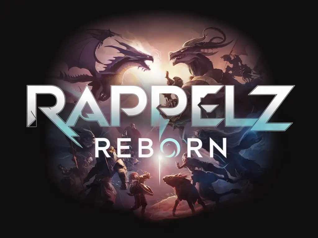 mmo rpg Fantasy like logo Image that contains the word "Rappelz: Reborn" for a game called rappelz