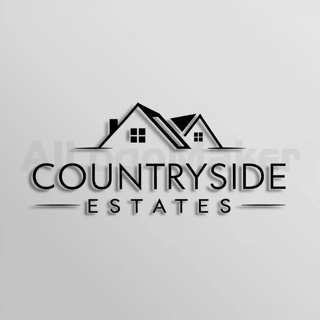 a logo design,with the text "Countryside Estates", main symbol:House,Minimalistic,be used in Real Estate industry,clear background