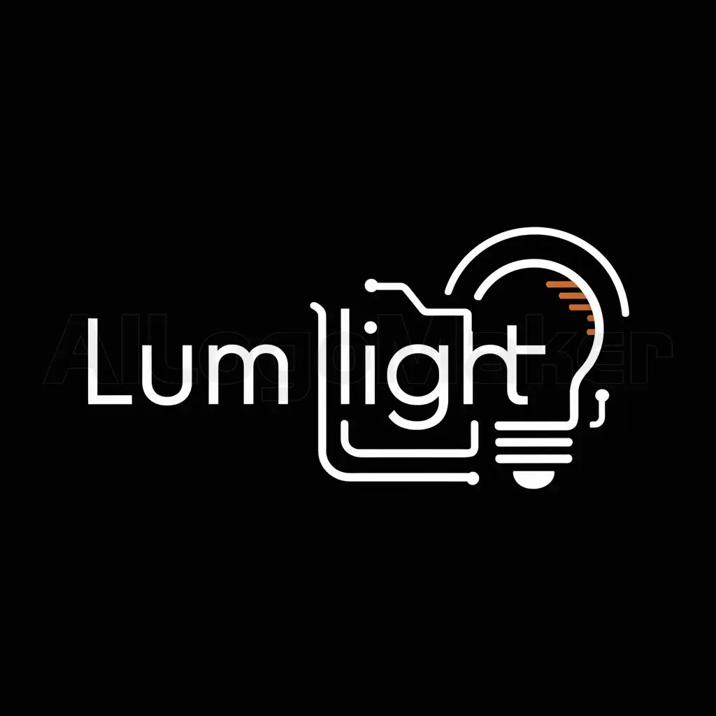 a logo design,with the text "LumLight", main symbol: Modern logo design for a lighting company, "LumLight" that manufactures and distributes lighting for homes and commercial use. The following are key points to consider when creating this logo: It integrates technology that allows for quick and safe installation of lighting. It also uses cutting-edge smart lighting technology. The logo should have a modern and TECHY aesthetic, fitting the current trends in design. It should incorporate elements related to lighting technology, but in a subtle and sophisticated way. While this is important, the emphasis should not be solely on the technology. The design should be balanced, and the technology aspect should not overpower the overall look and feel of the logo.,Minimalistic,be used in lighting company industry,clear background