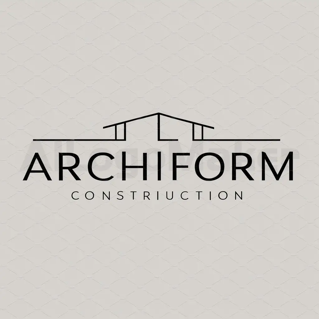 a logo design,with the text "ArchiForm", main symbol:Something about architecture, that is minimalist, with light colors, precise and professional,Minimalistic,be used in Construction industry,clear background