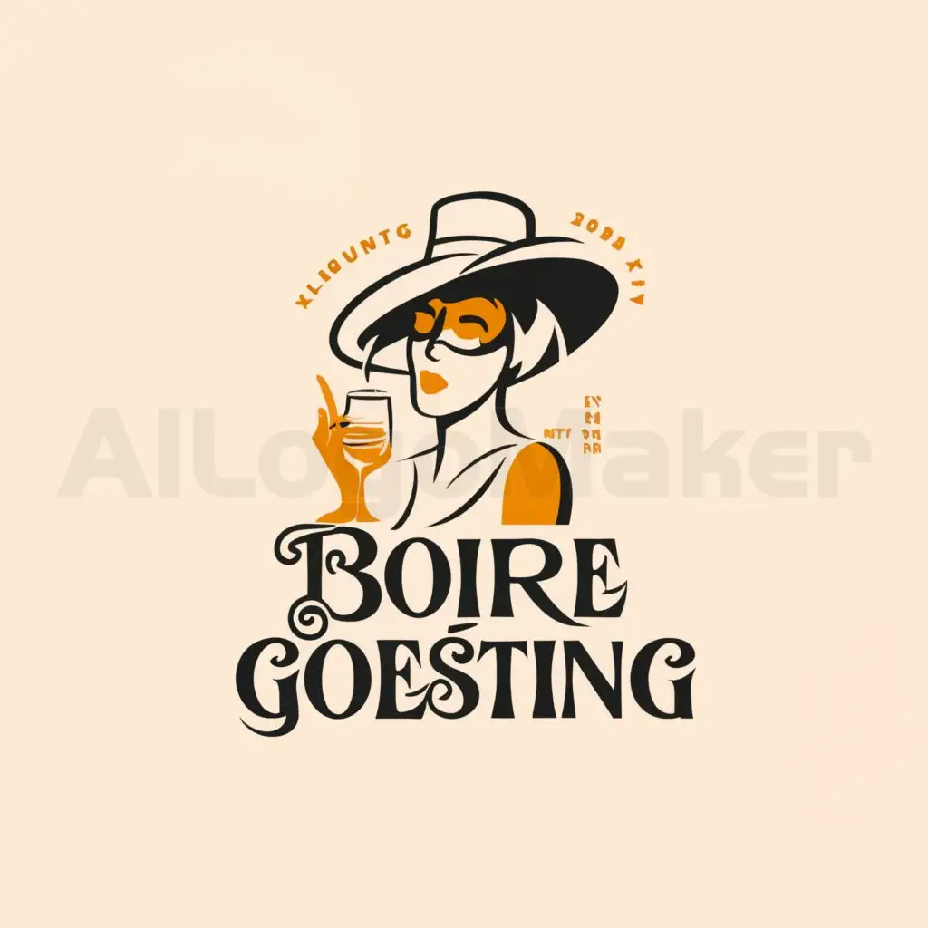 LOGO-Design-For-Boire-Goesting-Elegant-Woman-Sipping-Cocktail-on-Clear-Background