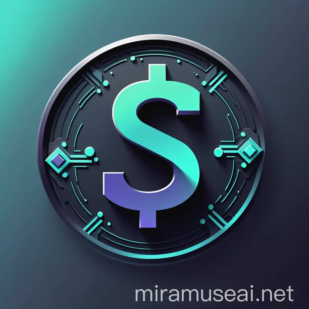 Sleek AI Crypto Token Icon with Tech Aesthetic