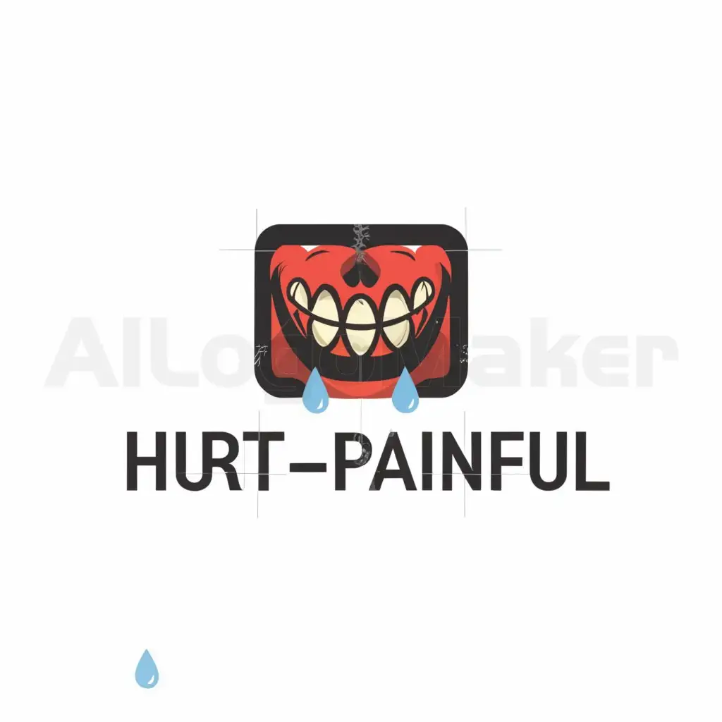 a logo design,with the text "Hurt Painful", main symbol:Crying face,Moderate,be used in Others industry,clear background