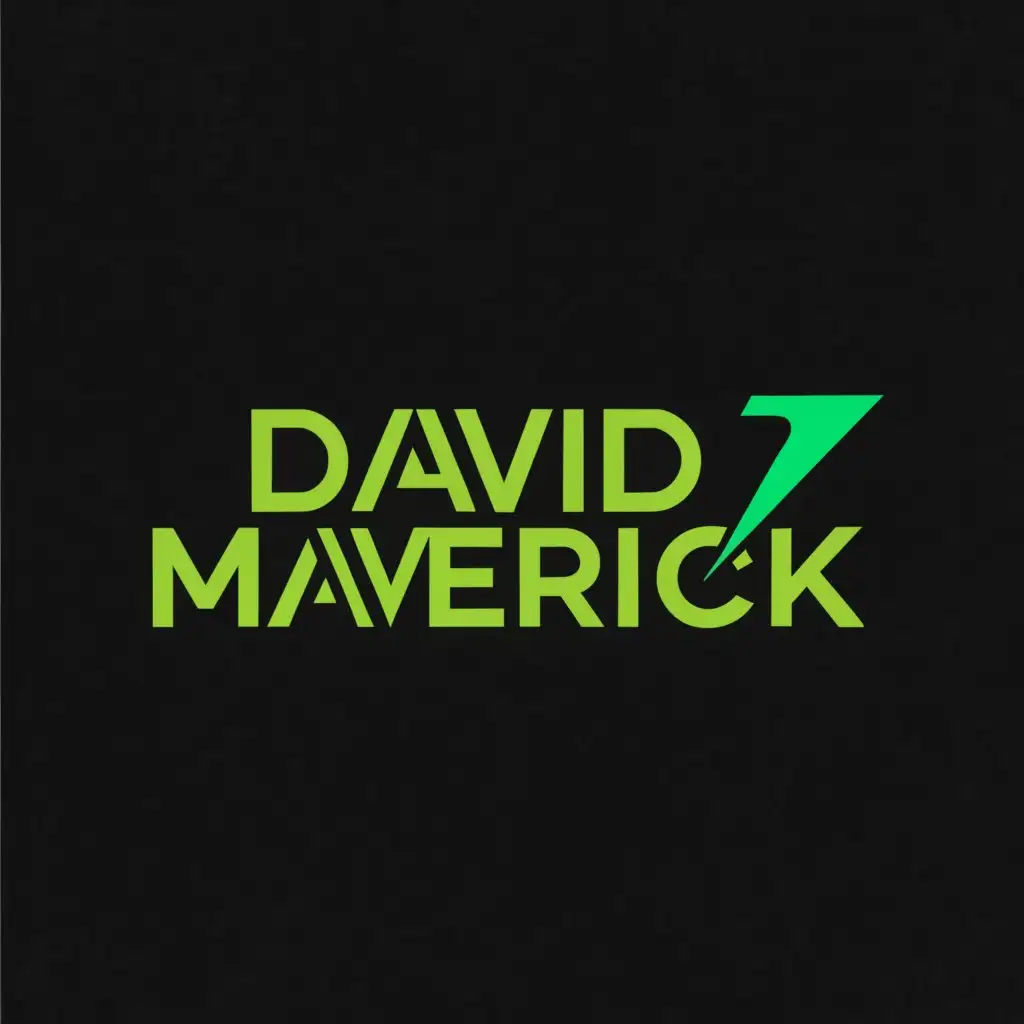 a logo design,with the text "David Maverick", main symbol:a logo design,with the text "David Maverick", main symbol:  URBAN TYPHOGRAPHY. Neon GREEN AND BLACK COLOr. LOGO,Moderate,clear background,Moderate,clear background