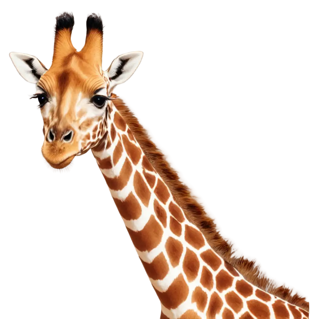A giraffe smiling