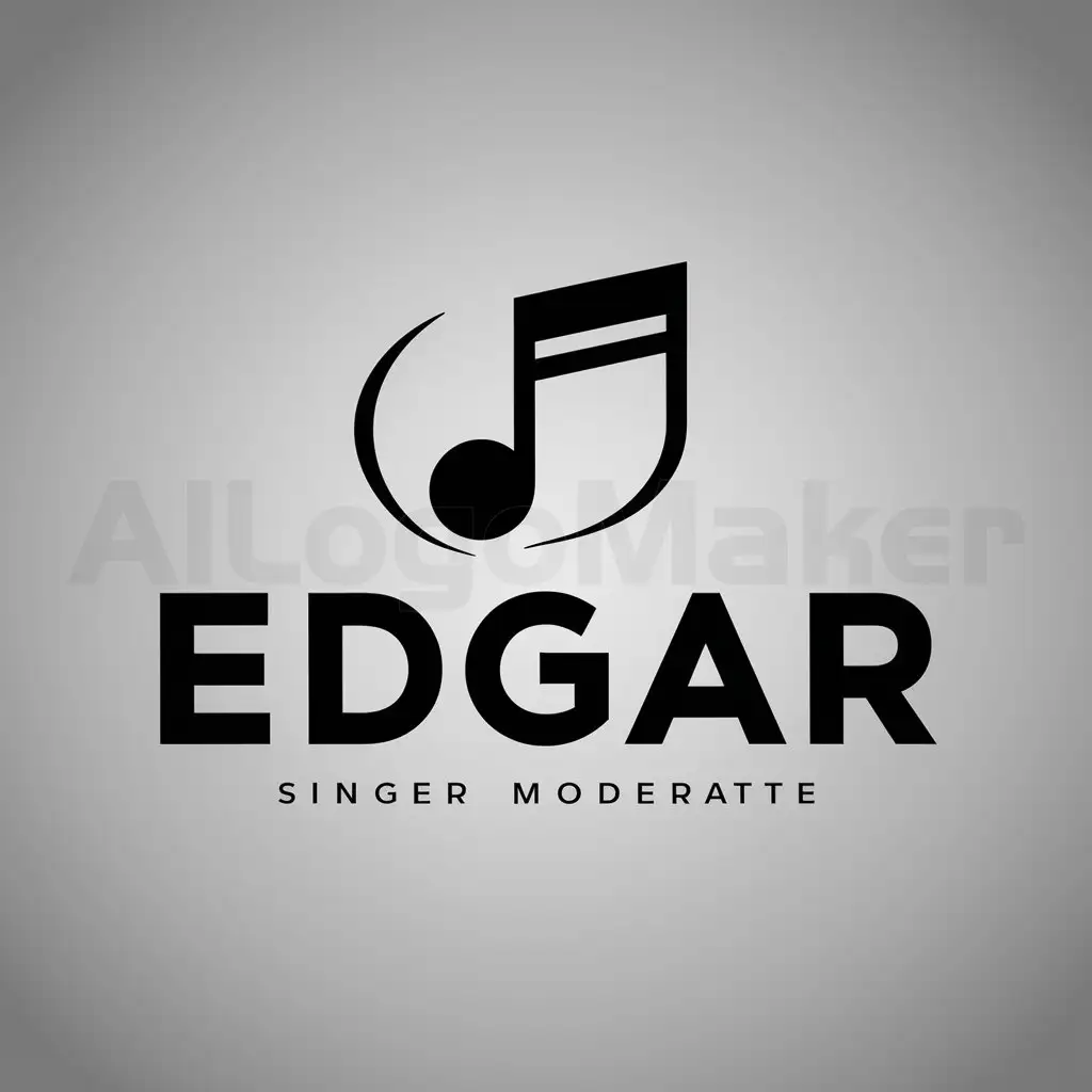 a logo design,with the text "Edgar", main symbol:Singer,Moderate,be used in Music industry,clear background
