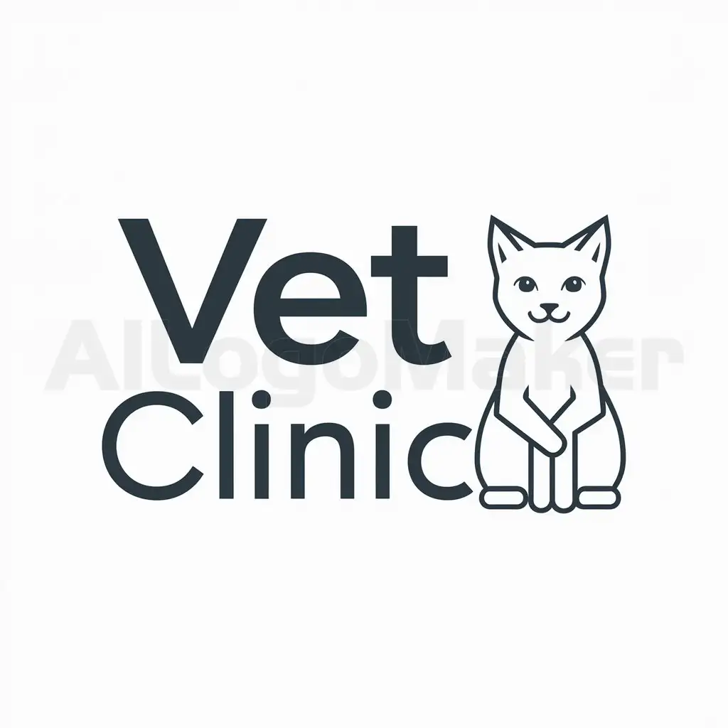 a logo design,with the text "Vet Clinic", main symbol:cat,Moderate,clear background