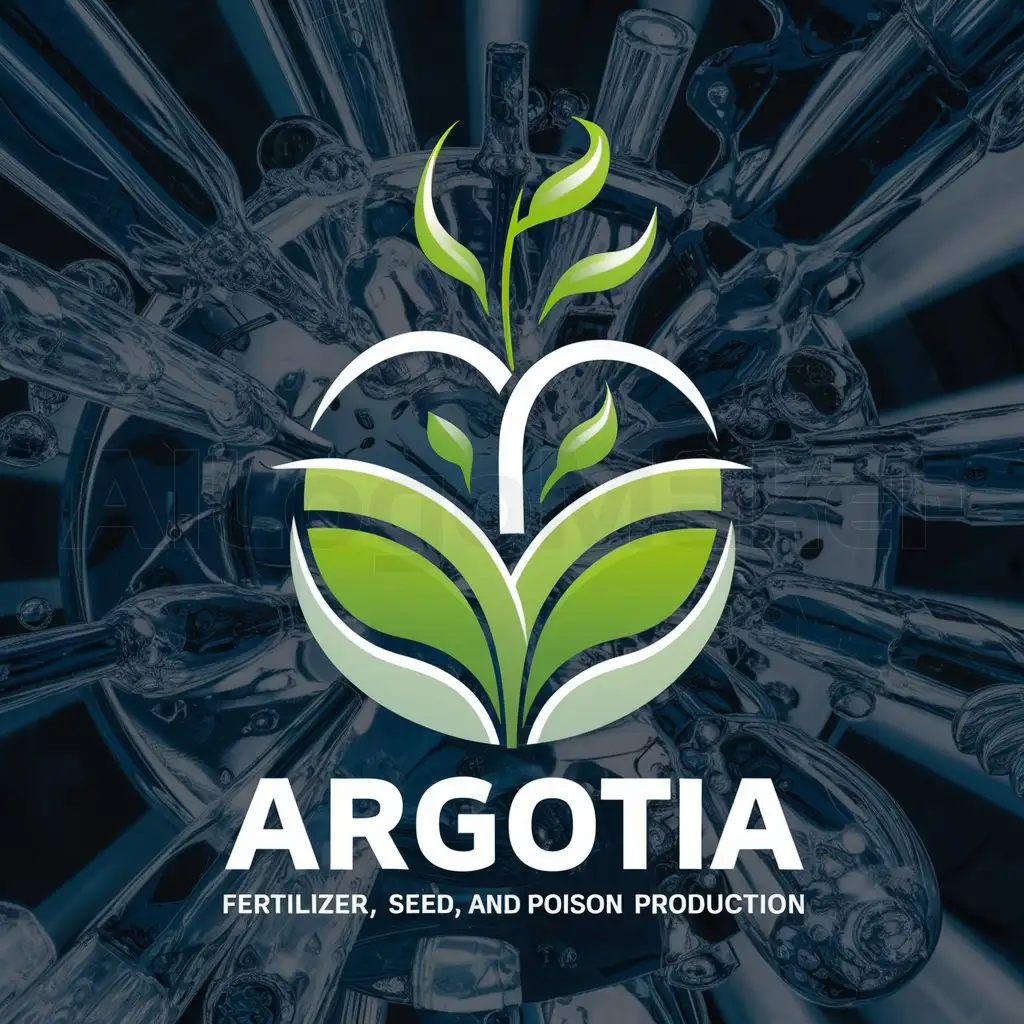 a logo design,with the text "argotia", main symbol:A logo for a fertilizer, seed and poison production company named argotia, which represents the growth of seeds and their care,complex,clear background