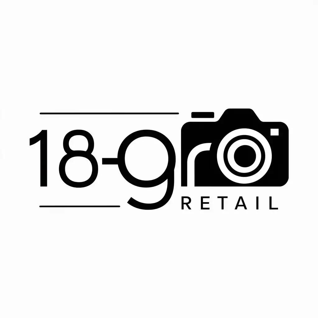 a logo design,with the text "18GOR", main symbol:camera,Moderate,be used in Retail industry,clear background