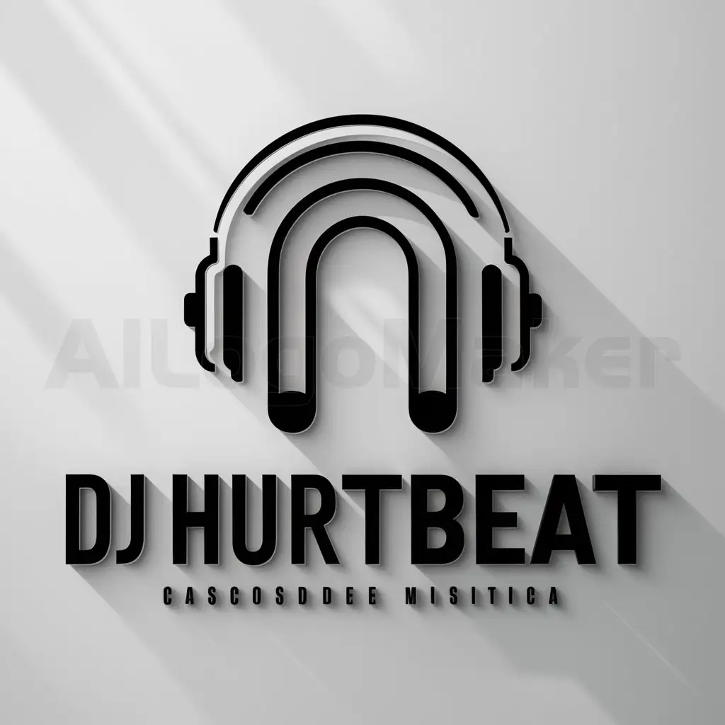a logo design,with the text "DJ HURTBEAT", main symbol:CASCOSDEMUSICA,complex,clear background