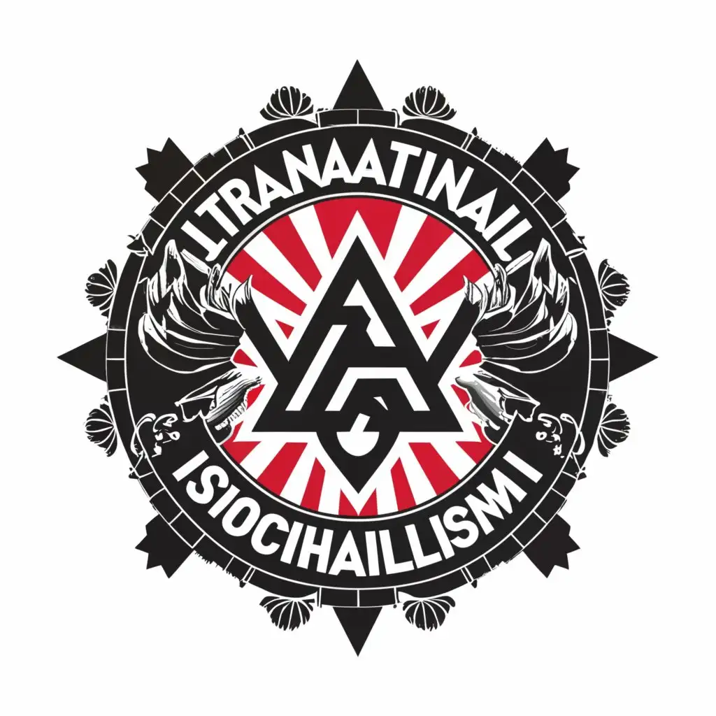 a logo design,with the text "Ultra National Socialism", main symbol:Swastika,complex,clear background