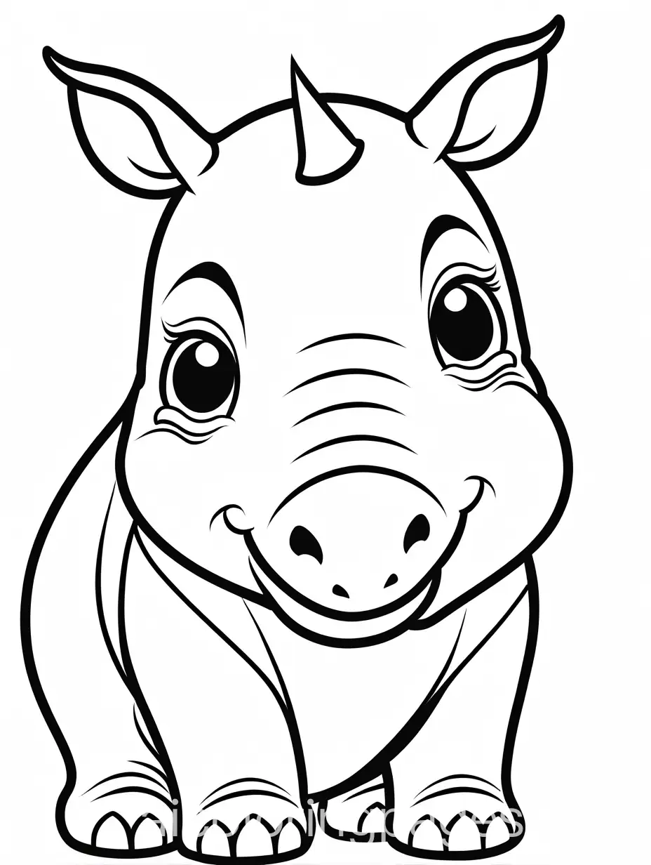 a chibi Rhinoceros , Coloring Page, black and white, line art, white background, Simplicity, Ample White Space. The background of the coloring page is plain white to make it easy for young children to color within the lines. The outlines of all the subjects are easy to distinguish, making it simple for kids to color without too much difficulty, Coloring Page, black and white, line art, white background, Simplicity, Ample White Space. The background of the coloring page is plain white to make it easy for young children to color within the lines. The outlines of all the subjects are easy to distinguish, making it simple for kids to color without too much difficulty, Coloring Page, black and white, line art, white background, Simplicity, Ample White Space. The background of the coloring page is plain white to make it easy for young children to color within the lines. The outlines of all the subjects are easy to distinguish, making it simple for kids to color without too much difficulty