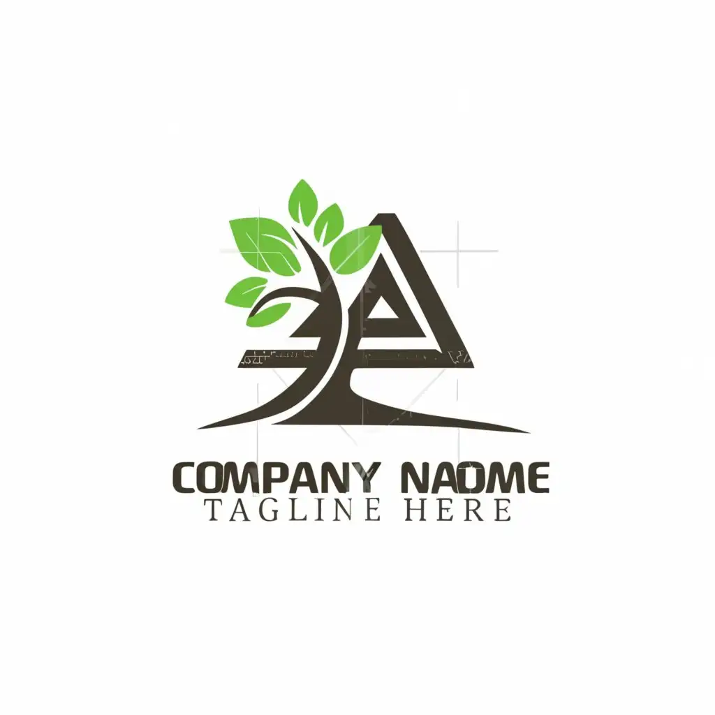 a logo design,with the text "A", main symbol:a tree,Minimalistic,be used in Construction industry,clear background