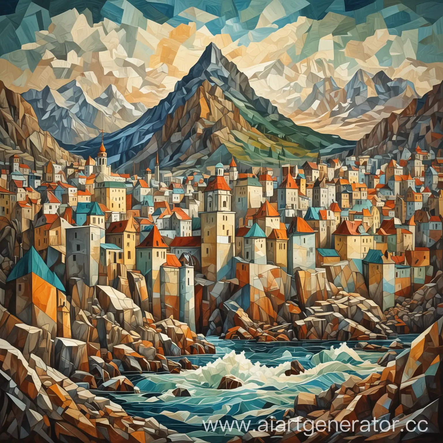 Magadan-Cityscape-Cubist-Interpretation