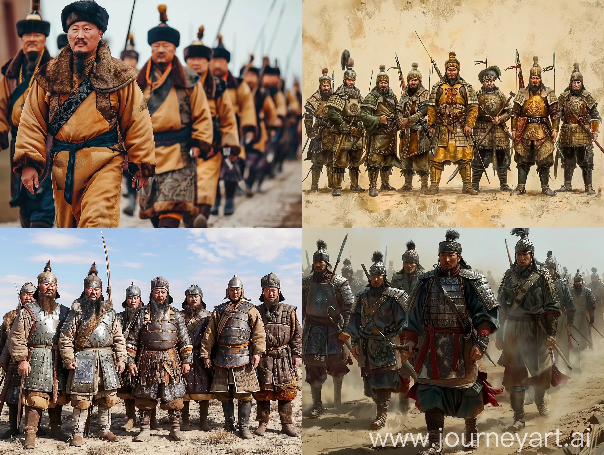 Medieval-Mongol-Aravt-Commander-Leading-10-Soldiers