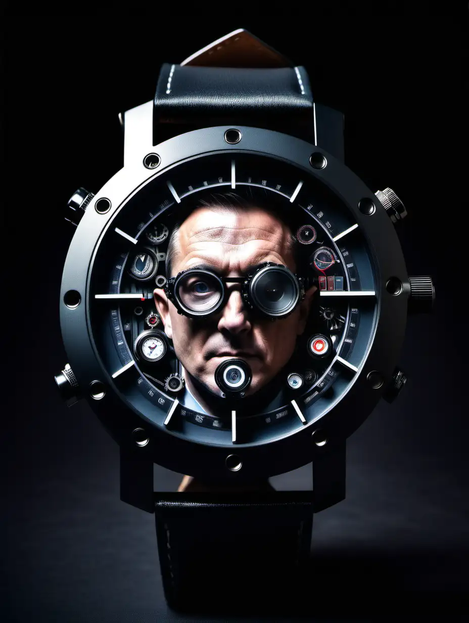 secret agent watch with gadgets inside the face