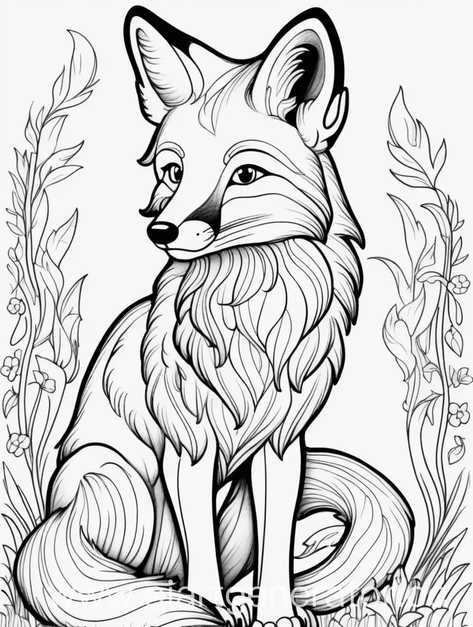 Fox-Coloring-Page-Outline-for-Children