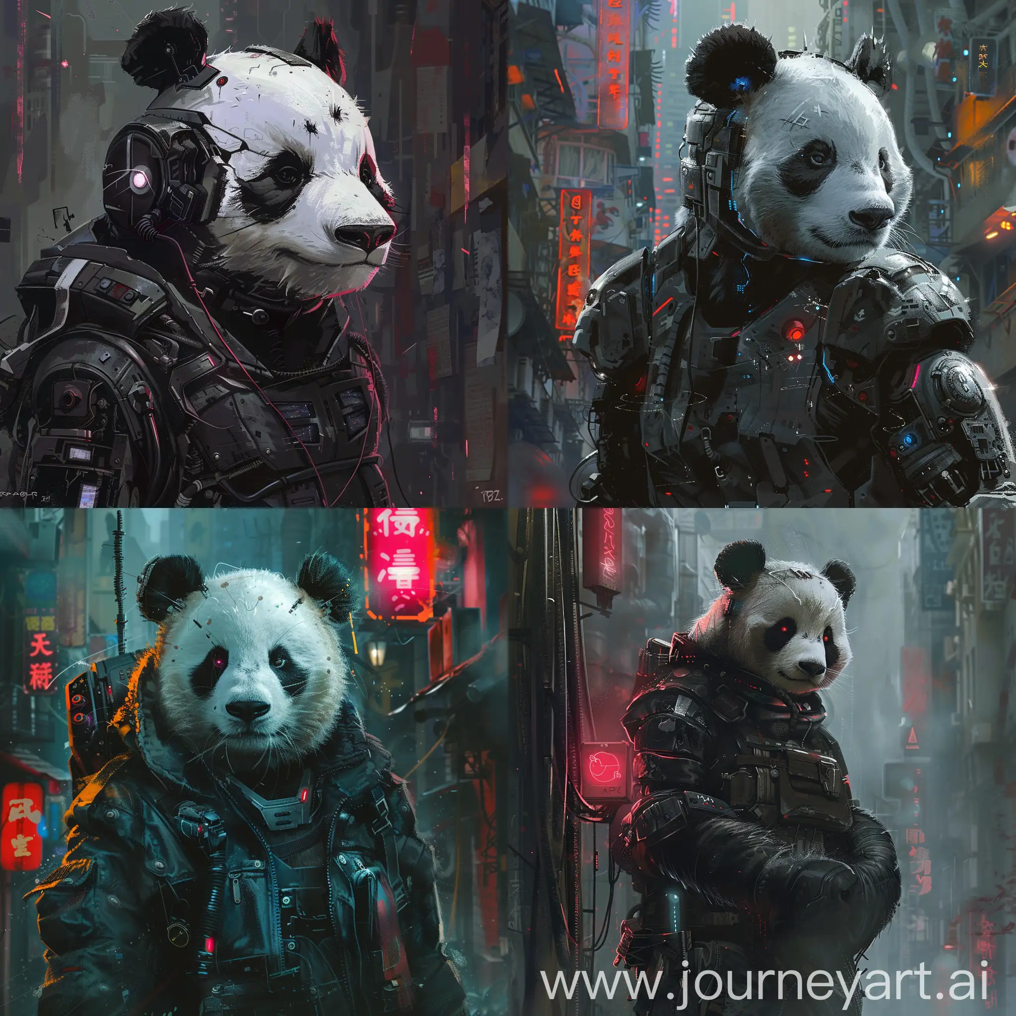 Cyberpunk-Panda-in-Futuristic-Cityscape