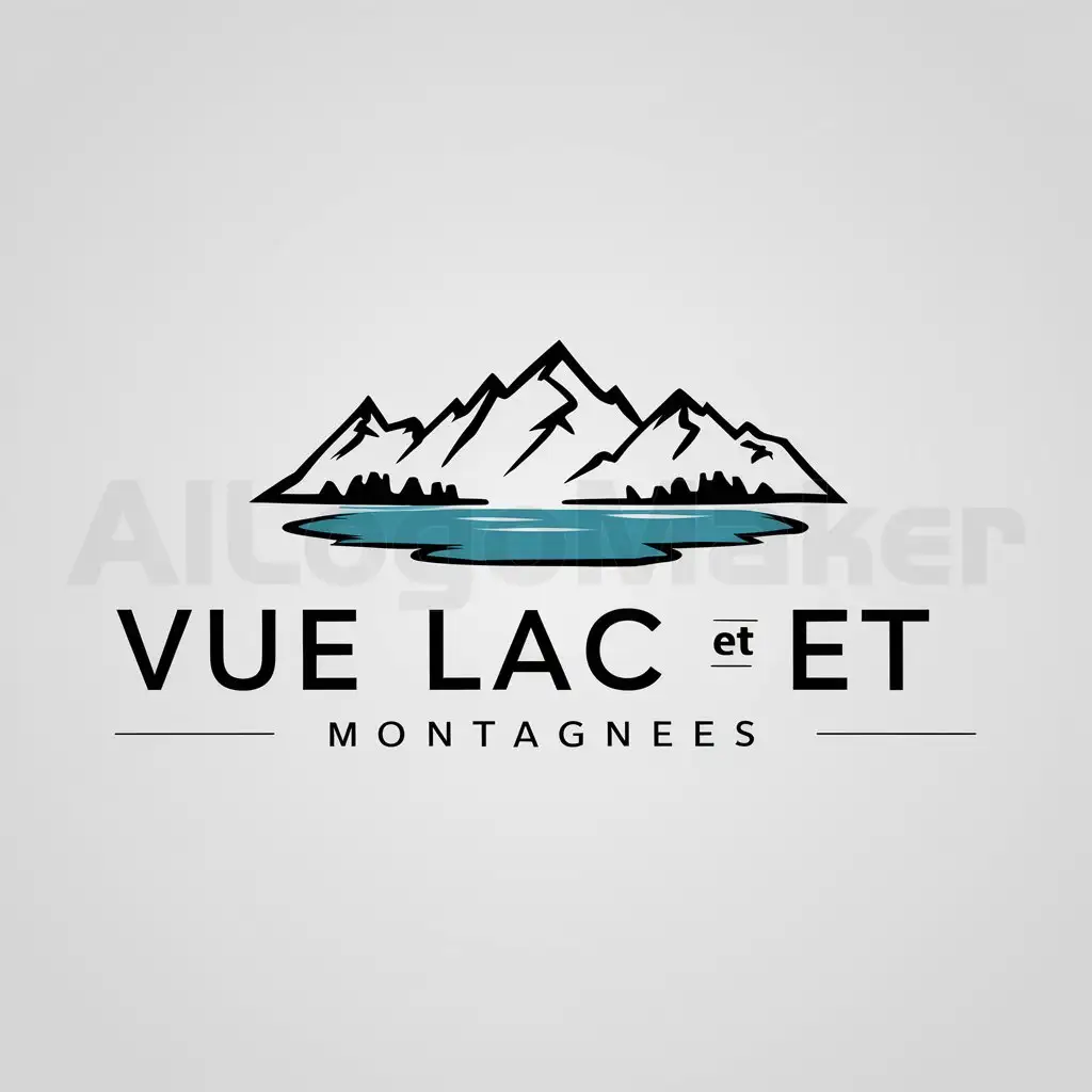 a logo design,with the text "Vue Lac et Montagnes", main symbol:Lac et Montagnes,Moderate,be used in Real Estate industry,clear background