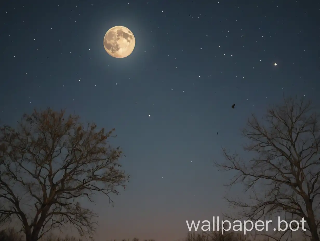 Starry-Night-Sky-with-Birds-and-Big-Moon