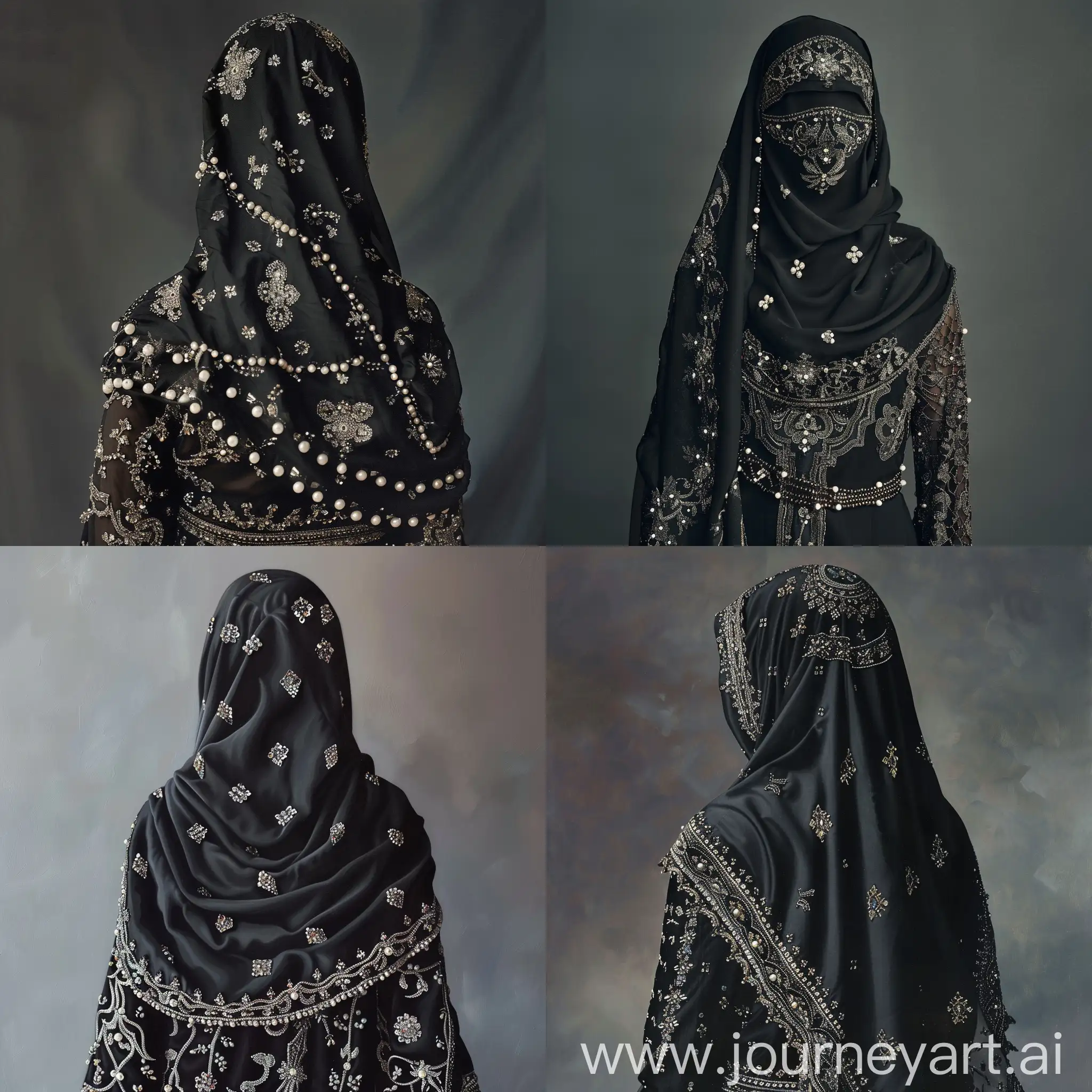 Elegant-Girl-in-Embellished-Black-Abaya-Fashionable-Islamic-Attire