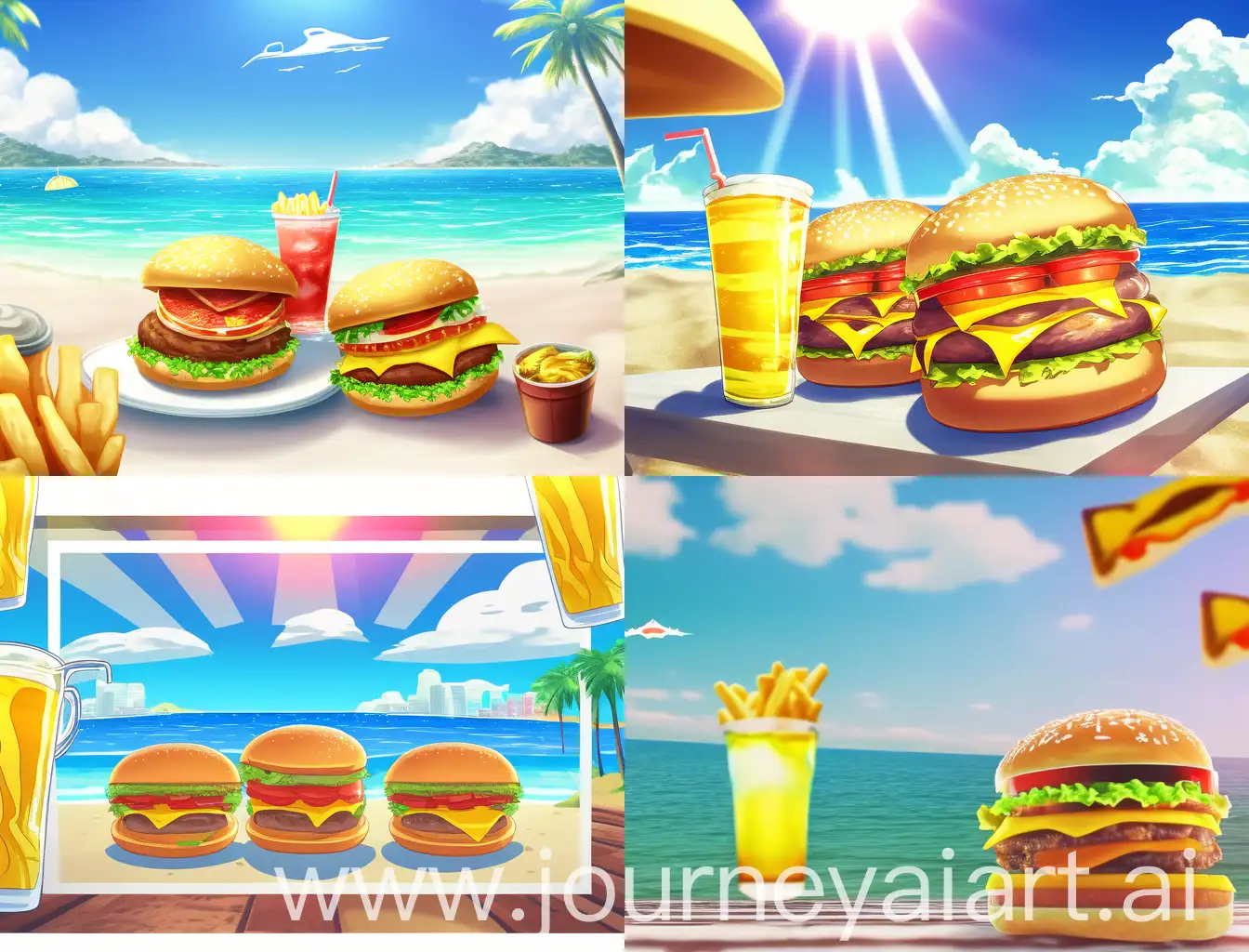Sunny-Beach-Delight-Hamburgers-and-Lemon-Sprite-Ad
