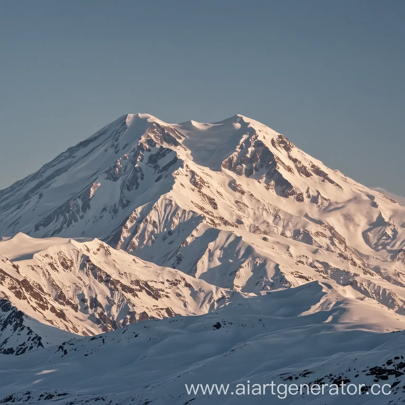 Snowcapped-Mount-Elbrus-Landscape-in-Winter