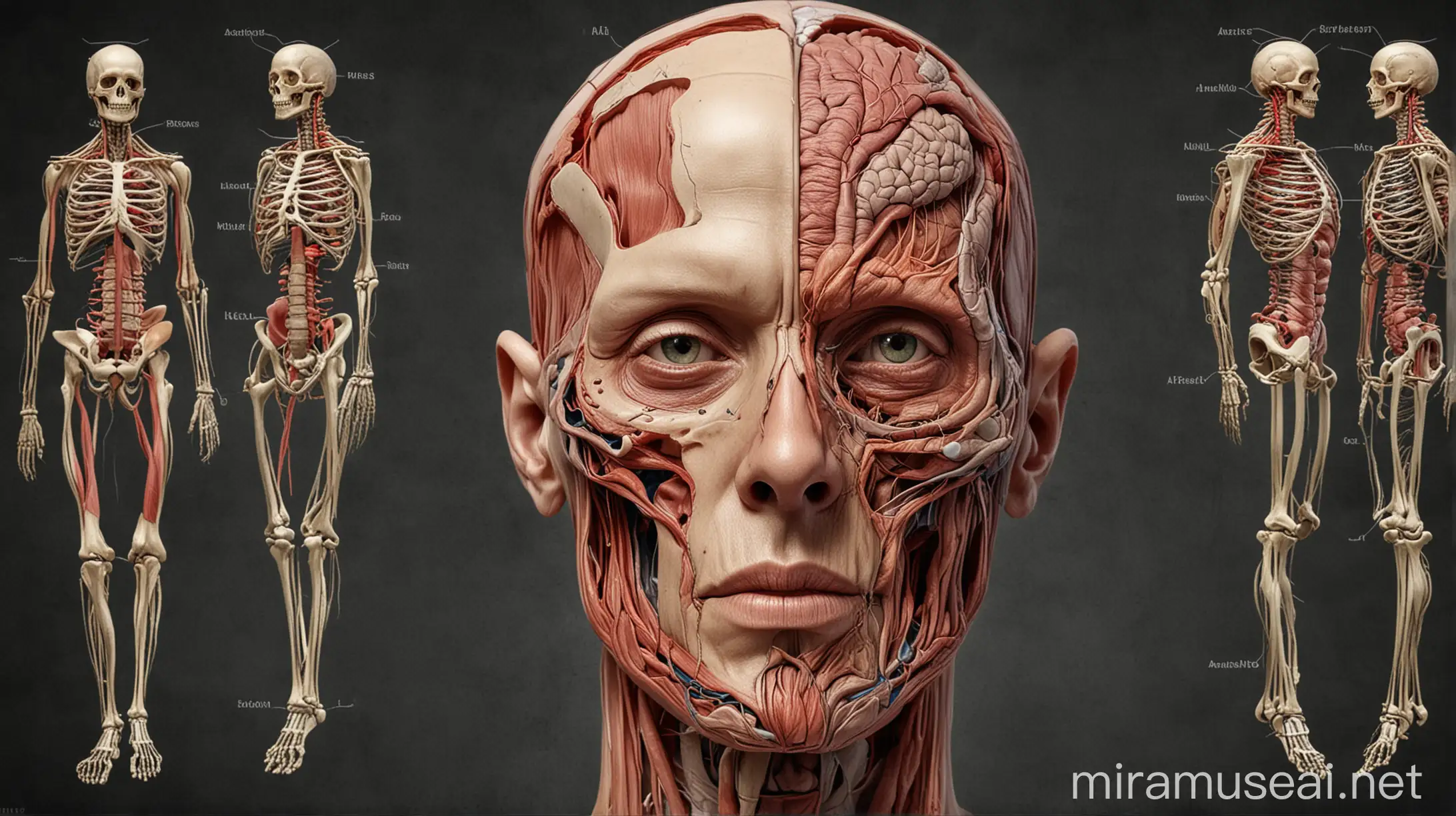 Detailed Human Anatomy Study Illustration
