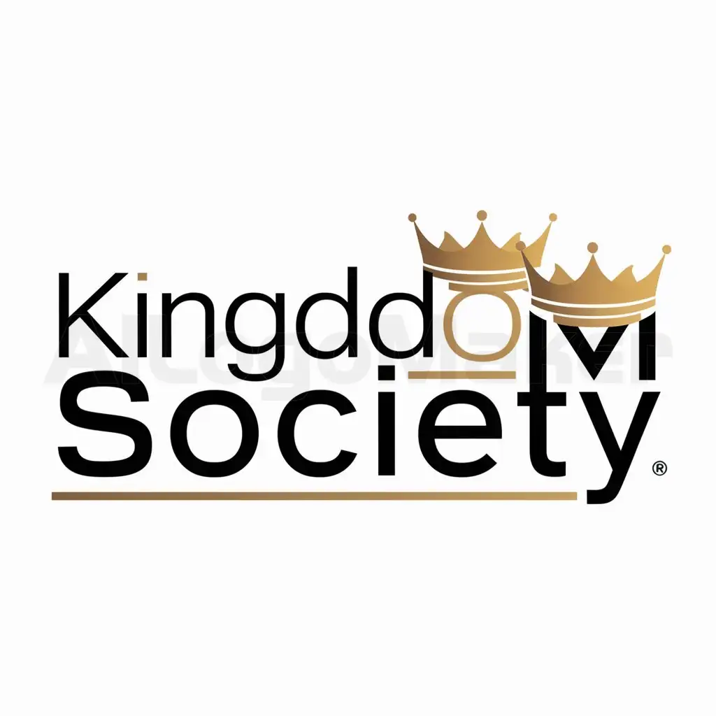 a logo design,with the text "KingdomSociety", main symbol:a logo design,with the text 'Kingdom Society', main symbol: KS Logo with a golden crown on top of the K and another crown on top of the S, Moderate, be used in Others industry, clear background,Moderate,clear background